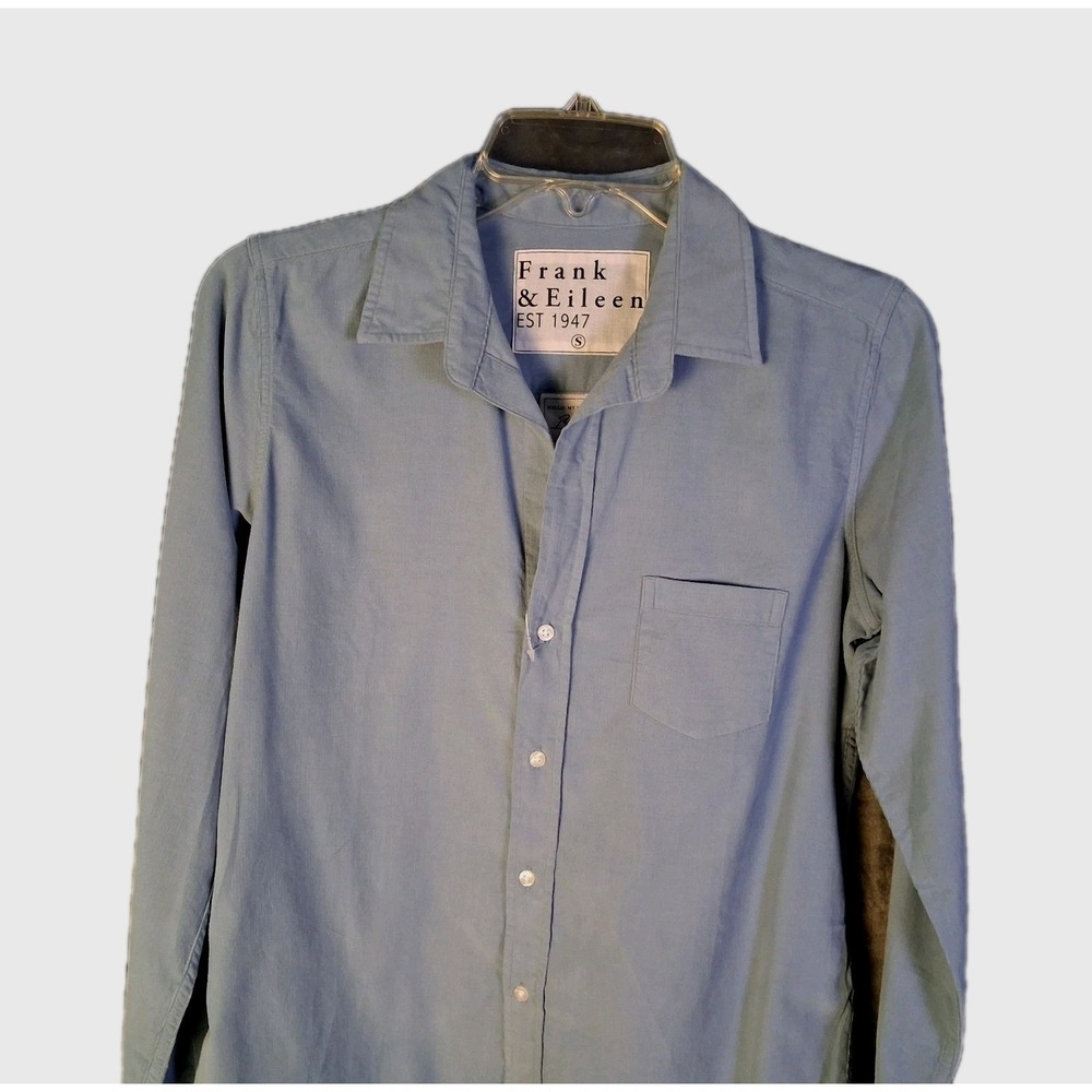 NWOT FRANK & EILEEN Womens Size Small Barry Corduroy Blue Long Sleeve Shirt $258 - Picture 3 of 16